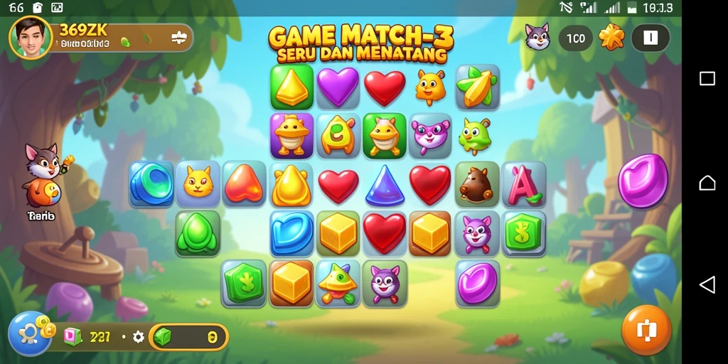 Gameplay seru dari 369ZK dengan tantangan Match-3 yang menakjubkan.