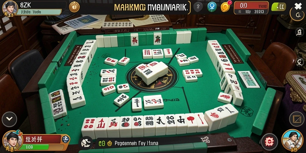 Screenshot gameplay 8ZK menampilkan pertandingan Mahjong yang menarik.