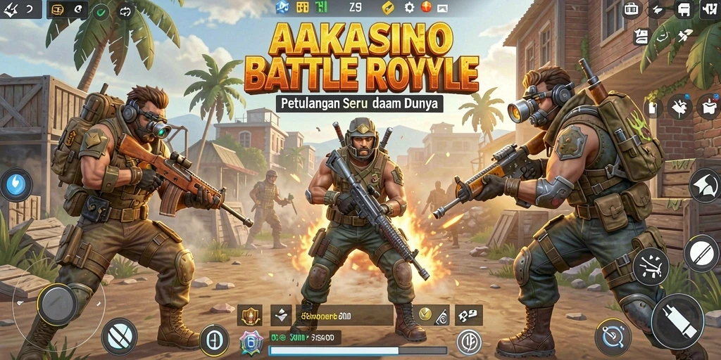 Gameplay mendebarkan AAKASINO dalam Battle Royale yang penuh aksi.