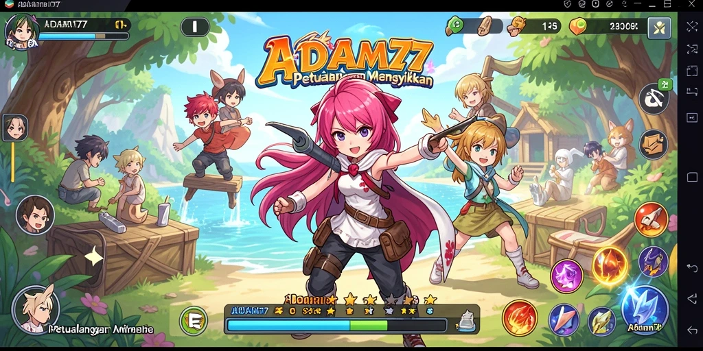 Tampilan gameplay seru dalam dunia Anime yang menarik.