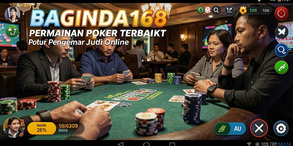 Tampilan gameplay poker yang menegangkan di BAGINDA168.