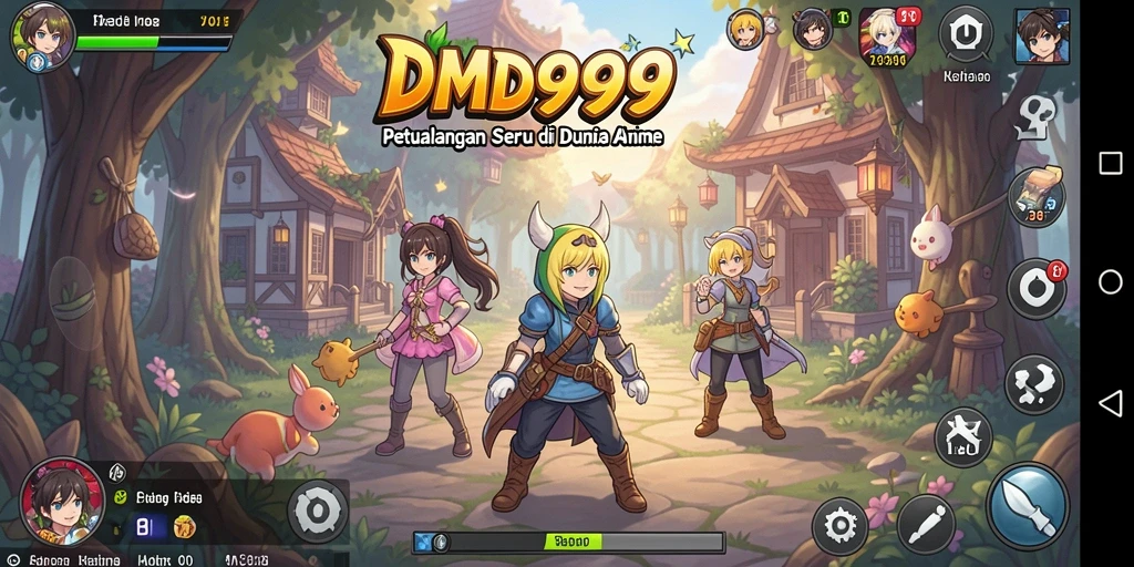 Gameplay DMD999 yang menampilkan pertarungan karakter Anime yang seru.