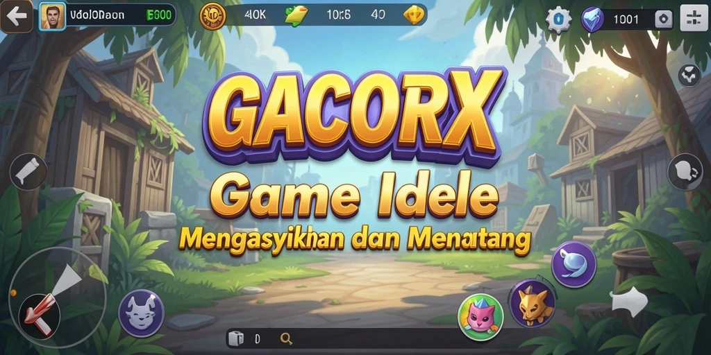 Tampilan gameplay GACORX yang menunjukkan karakter bekerja secara otomatis.