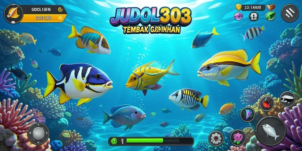Screenshot gameplay JUDOL303 menunjukkan keseruan berburu ikan.