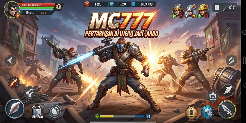 Screenshot MC777 menampilkan pertarungan seru dengan efek grafis yang menakjubkan.