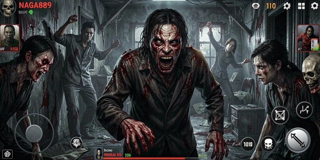 Gameplay menakutkan di dunia NAGA889 yang kelam.