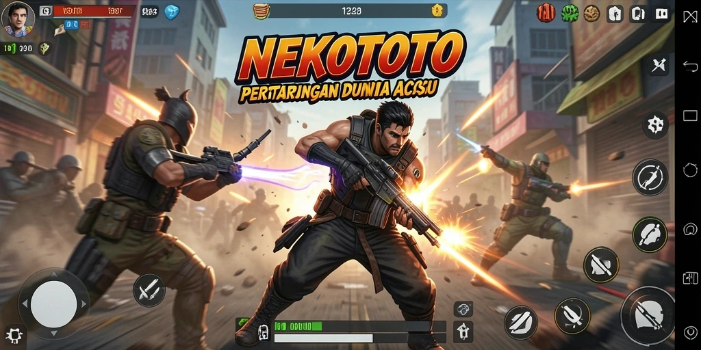 Tampilan aksi mendebarkan dalam gameplay NEKOTOTO.
