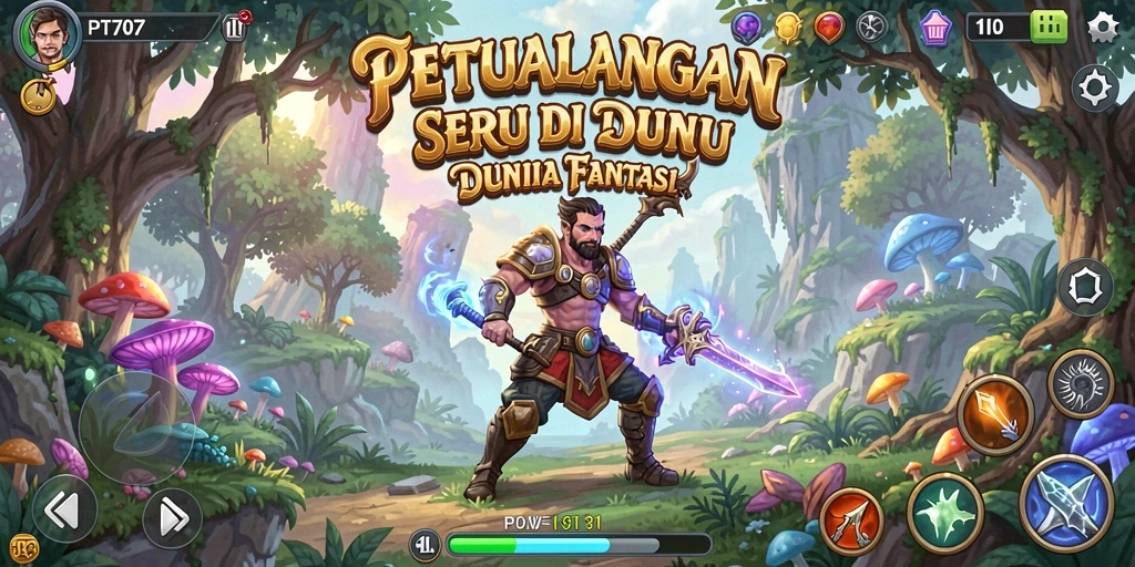 Tampilan gameplay PT707 yang epik dalam aksi RPG.