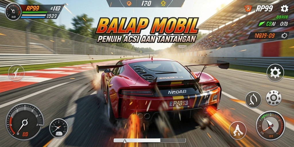 Gameplay RP99 yang mendebarkan saat balapan di jalanan.