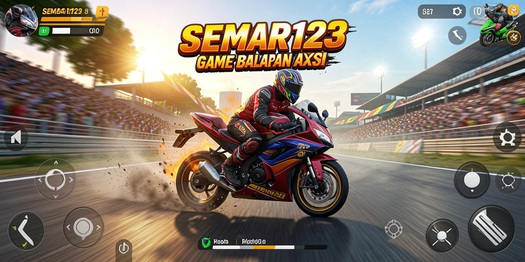 Tampilan balapan motor yang seru dan menantang dalam SEMAR123.