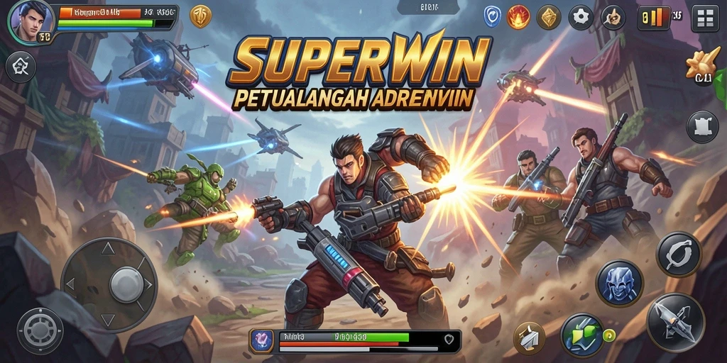 Tampilan gameplay SUPERWIN yang menarik dan dinamis.